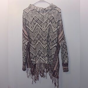 🌸Mossimo Supply Co. Fringe Knit Poncho Sweater